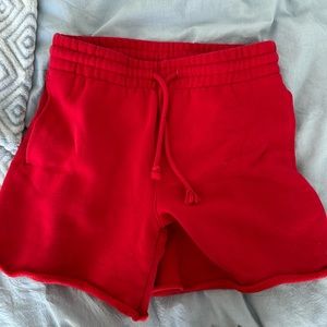 TNA COZYAF FLEECE RED SHORTS